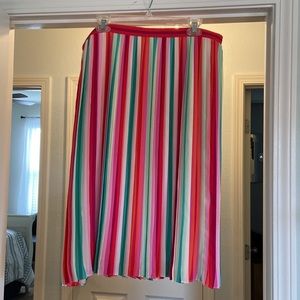 J. Crew Watermelon Colored Pleated MIDI Skirt